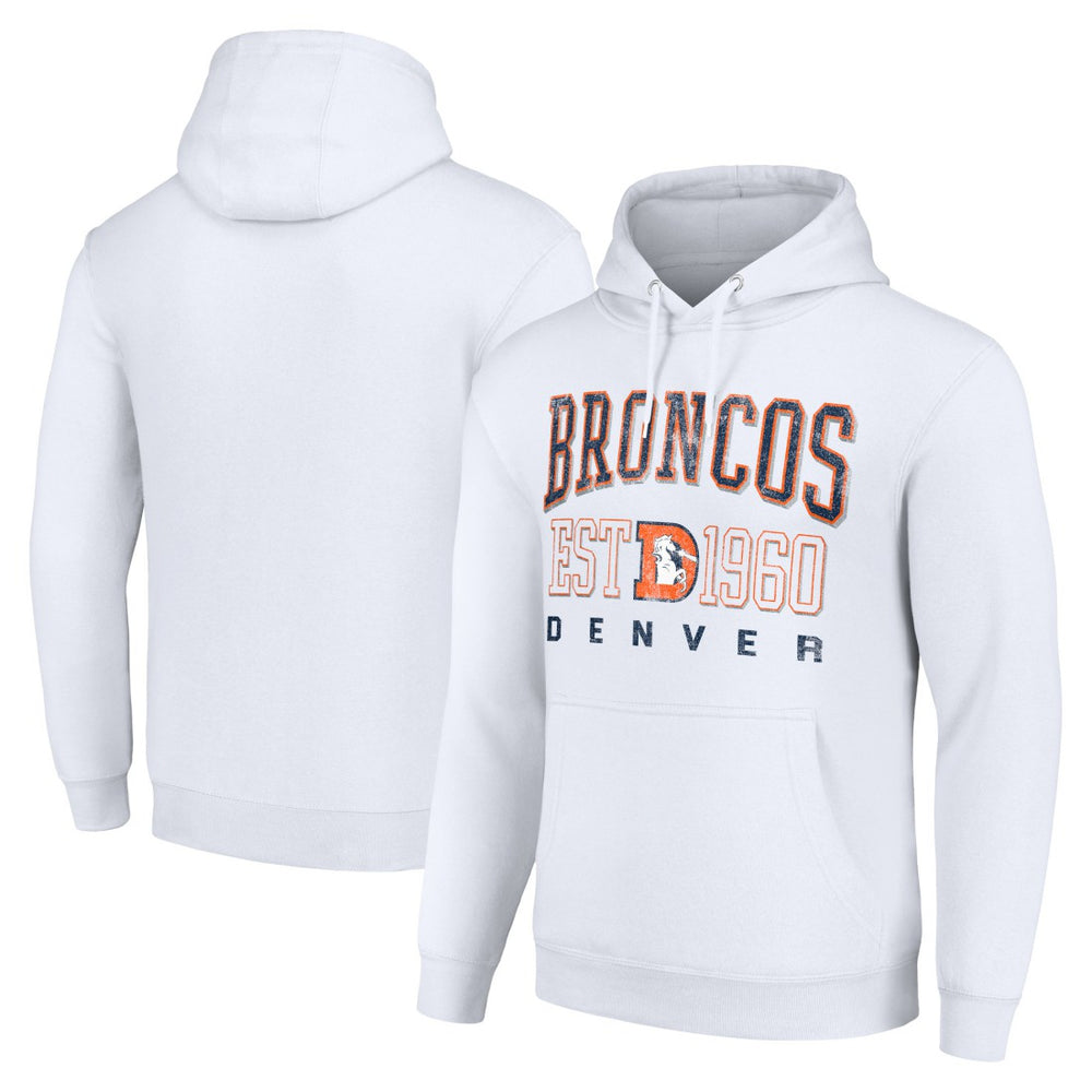 Denver Broncos Starter Unisex Throwback Logo Pullover Hoodie - White on sale