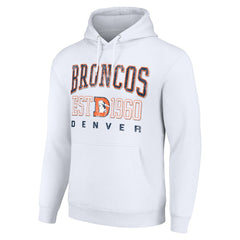 Denver Broncos Starter Unisex Throwback Logo Pullover Hoodie - White on sale