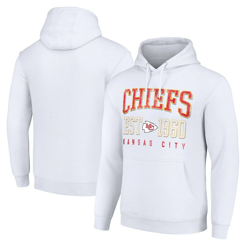 Kansas City Chiefs Starter Unisex Throwback Logo Pullover Hoodie - White outlet