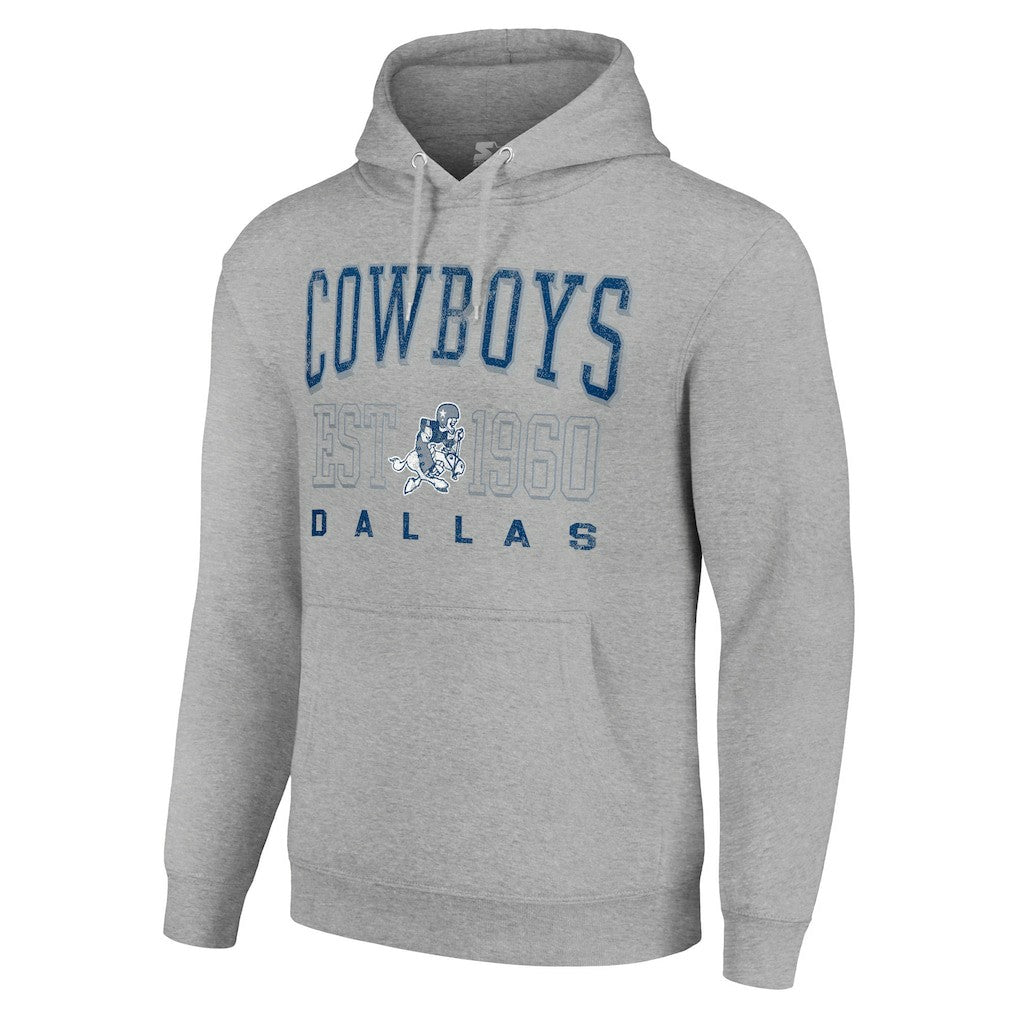 Dallas Cowboys Starter Unisex Throwback Logo Pullover Hoodie - Heather Gray discount