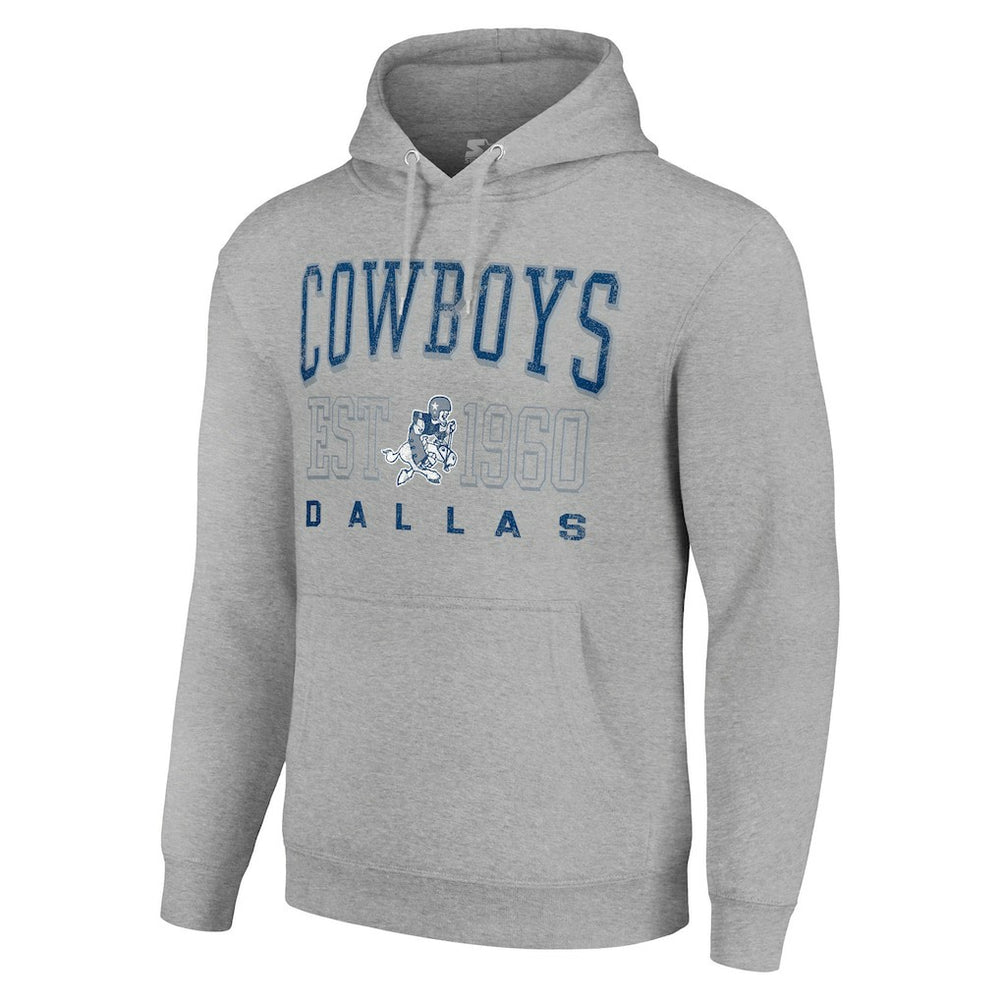 Dallas Cowboys Starter Unisex Throwback Logo Pullover Hoodie - Heather Gray discount