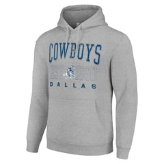 Dallas Cowboys Starter Unisex Throwback Logo Pullover Hoodie - Heather Gray discount