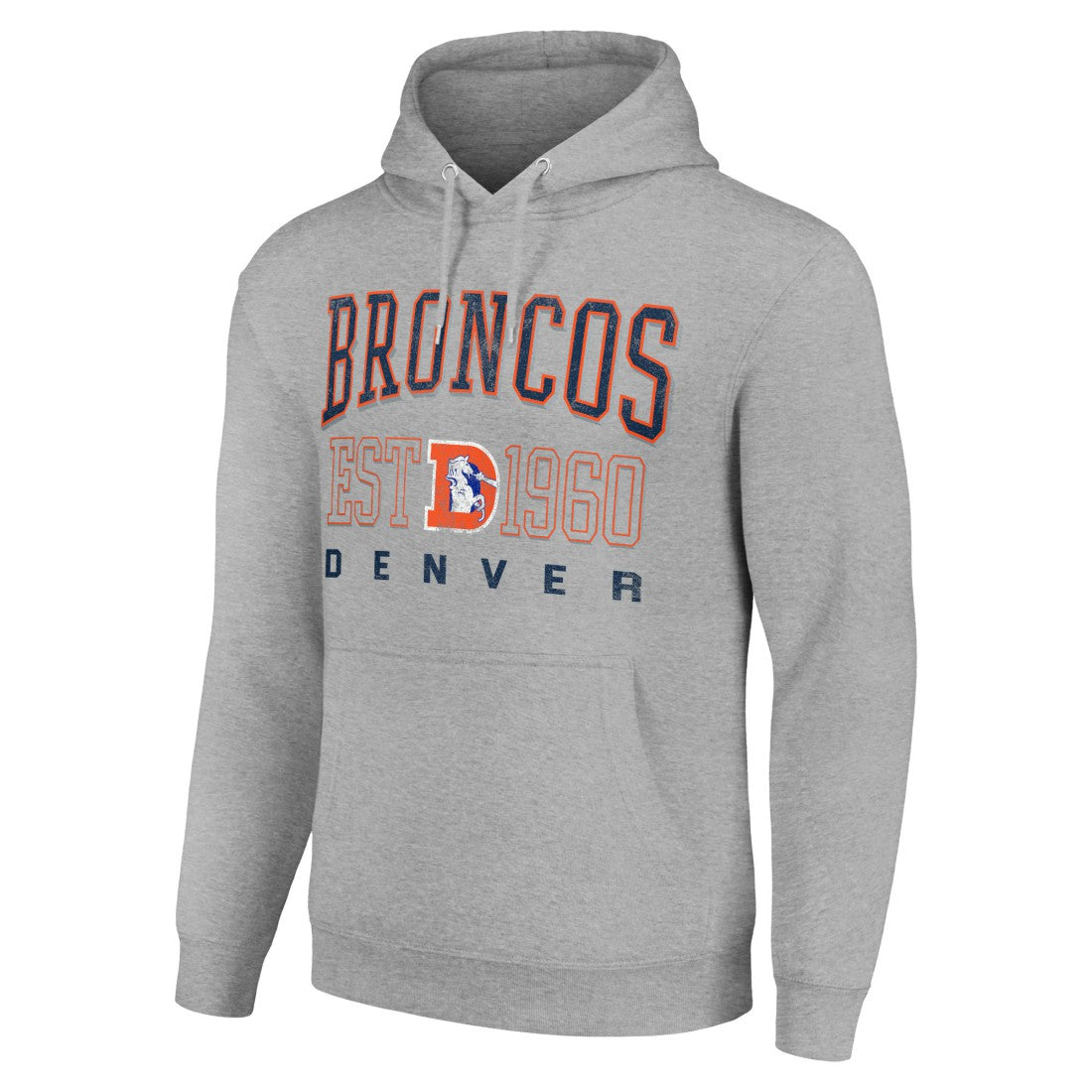 Denver Broncos Starter Unisex Throwback Logo Pullover Hoodie - Heather Gray on sale