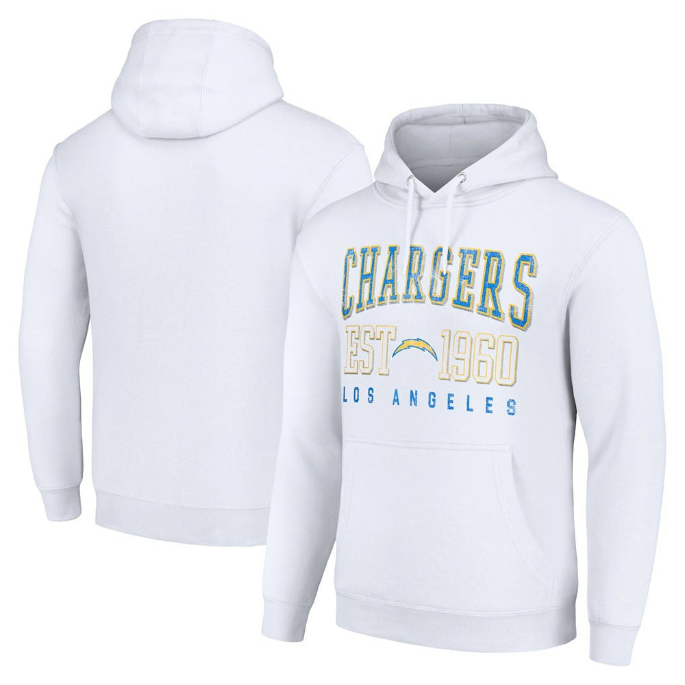 Los Angeles Chargers Starter Unisex Throwback Logo Pullover Hoodie - White cheap