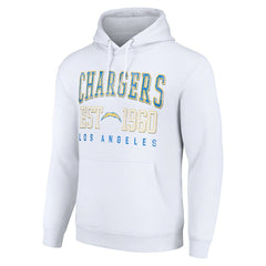 Los Angeles Chargers Starter Unisex Throwback Logo Pullover Hoodie - White cheap