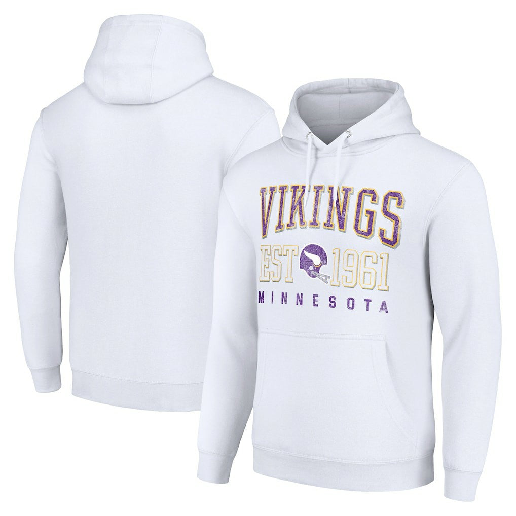 Minnesota Vikings Starter Unisex Throwback Logo Pullover Hoodie - White discount