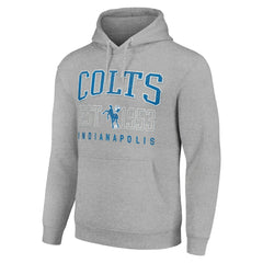 Indianapolis Colts Starter Unisex Throwback Logo Pullover Hoodie - Heather Gray for sale