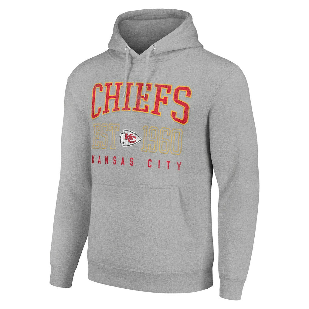 Kansas City Chiefs Starter Unisex Throwback Logo Pullover Hoodie - Heather Gray on sale