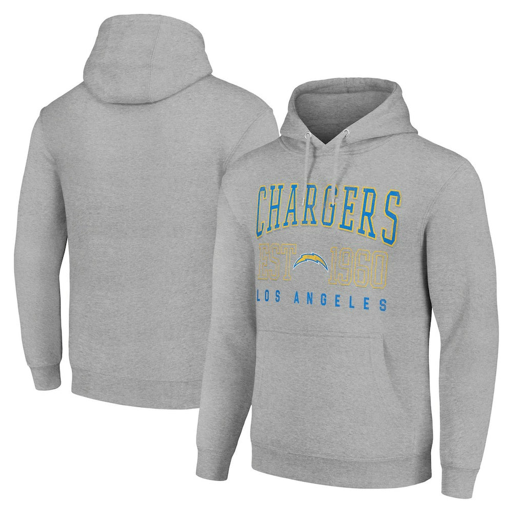 Los Angeles Chargers Starter Unisex Throwback Logo Pullover Hoodie - Heather Gray sale