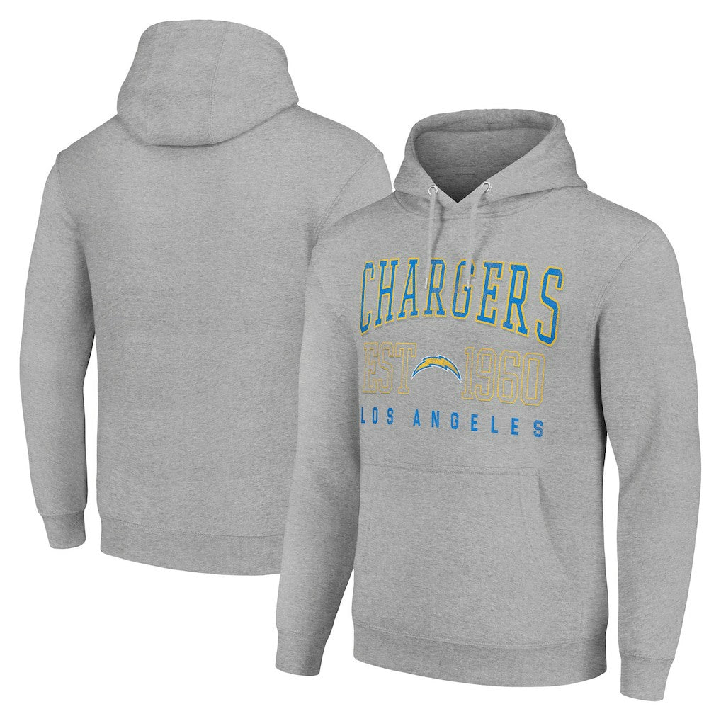 Los Angeles Chargers Starter Unisex Throwback Logo Pullover Hoodie - Heather Gray sale