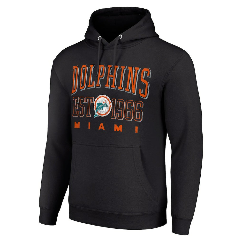 Miami Dolphins Starter Unisex Throwback Logo Pullover Hoodie - Black sale