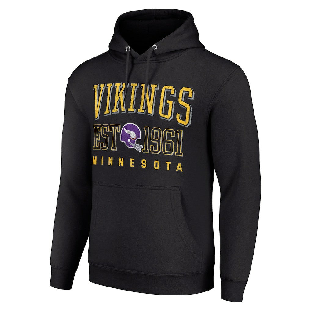 Minnesota Vikings Starter Unisex Throwback Logo Pullover Hoodie - Black outlet