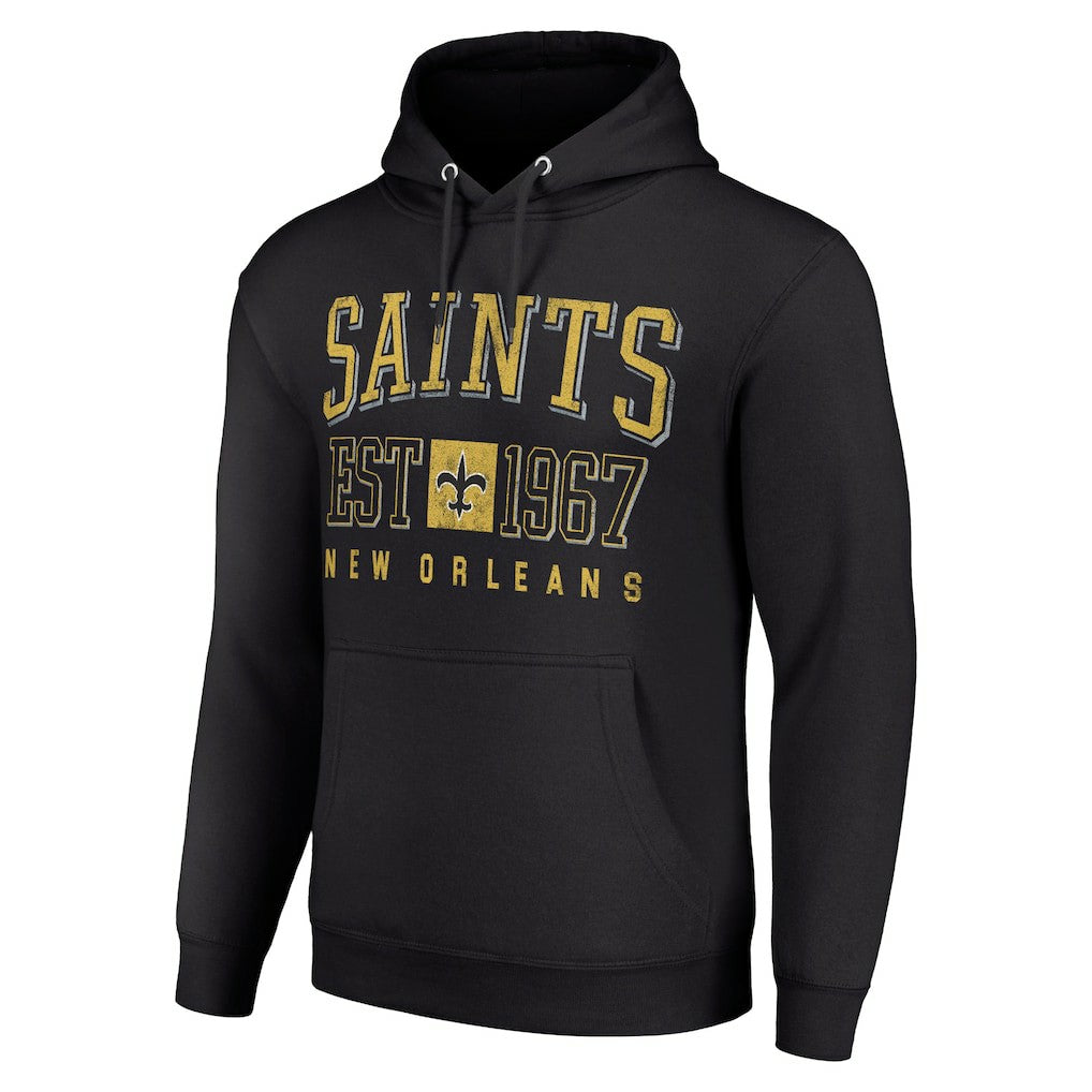New Orleans Saints Starter Unisex Throwback Logo Pullover Hoodie - Black cheap