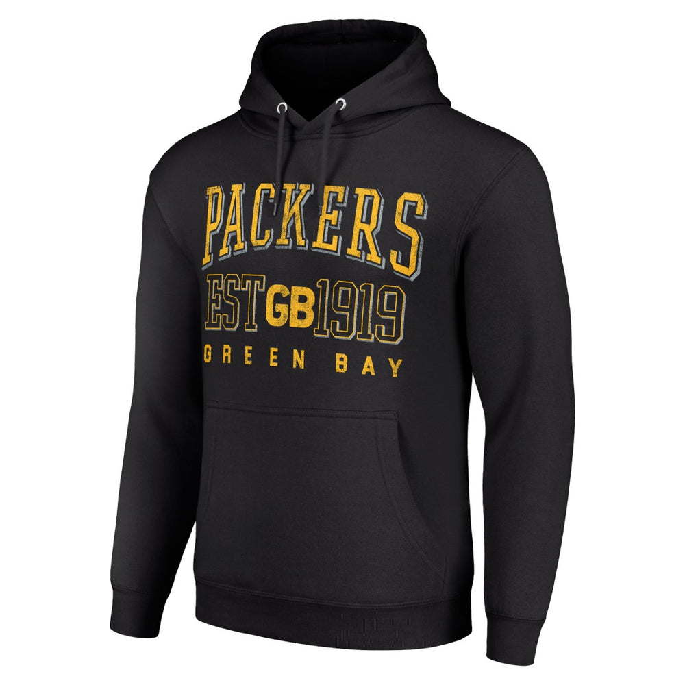 Green Bay Packers Starter Unisex Throwback Logo Pullover Hoodie - Black for sale