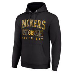 Green Bay Packers Starter Unisex Throwback Logo Pullover Hoodie - Black for sale