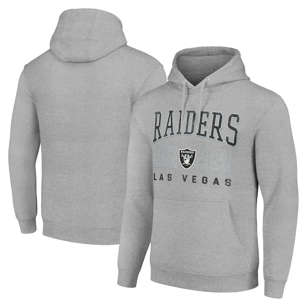 Las Vegas Raiders Starter Unisex Throwback Logo Pullover Hoodie - Heather Gray outlet