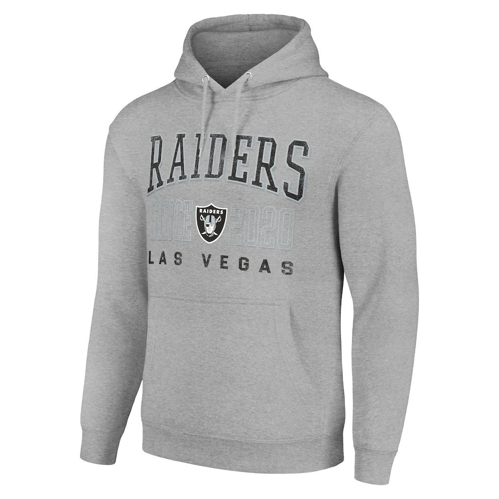 Las Vegas Raiders Starter Unisex Throwback Logo Pullover Hoodie - Heather Gray outlet