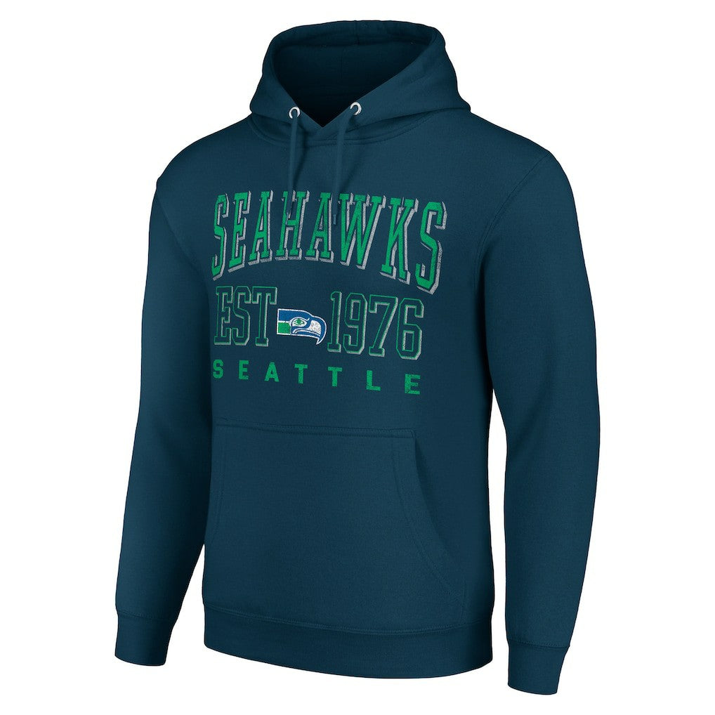 Seattle Seahawks Starter Unisex Throwback Logo Pullover Hoodie - College Navy cheap