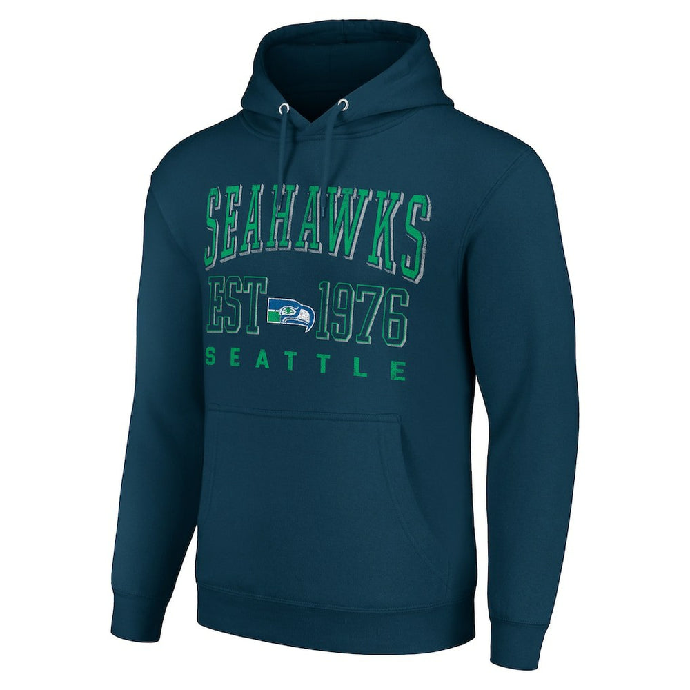 Seattle Seahawks Starter Unisex Throwback Logo Pullover Hoodie - College Navy cheap