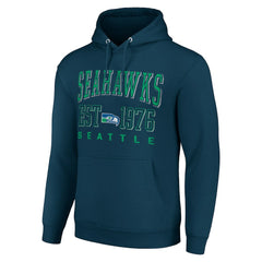 Seattle Seahawks Starter Unisex Throwback Logo Pullover Hoodie - College Navy cheap