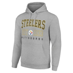 Pittsburgh Steelers Starter Unisex Throwback Logo Pullover Hoodie - Heather Gray on sale
