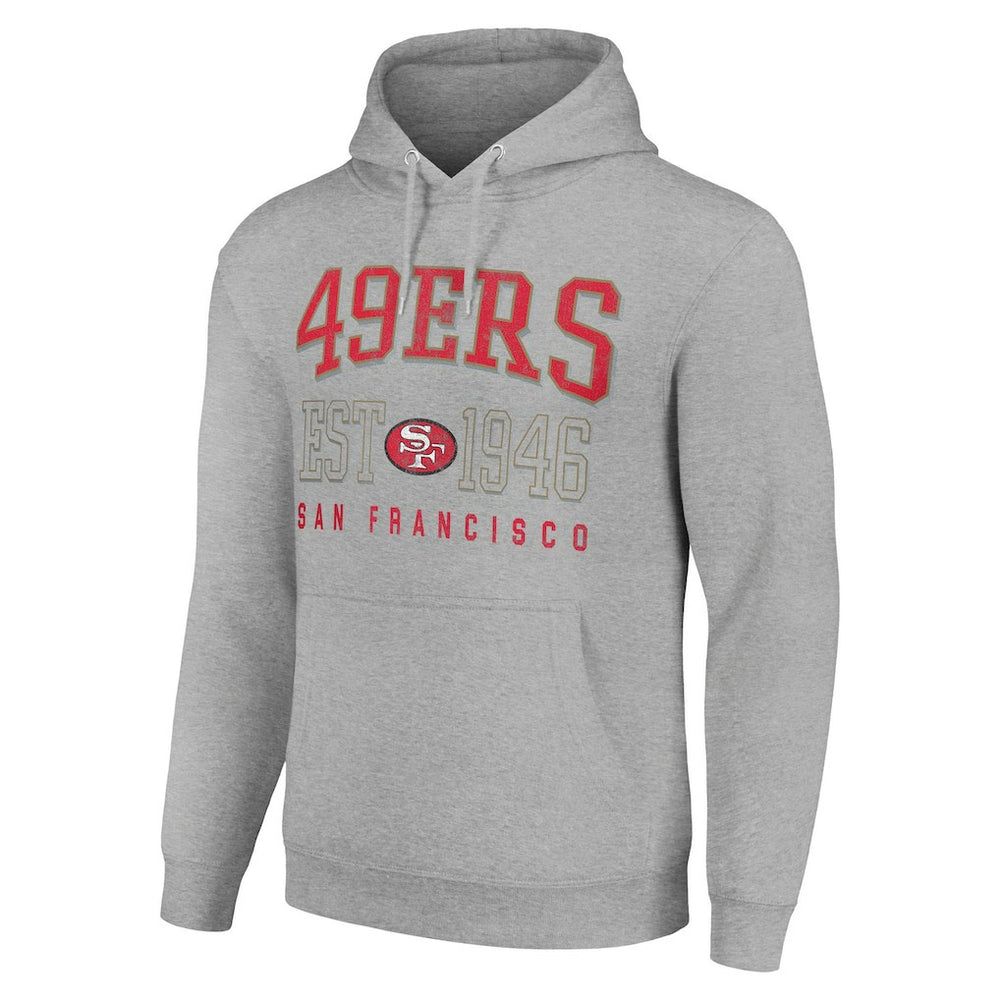 San Francisco 49ers Starter Unisex Throwback Logo Pullover Hoodie - Heather Gray on sale