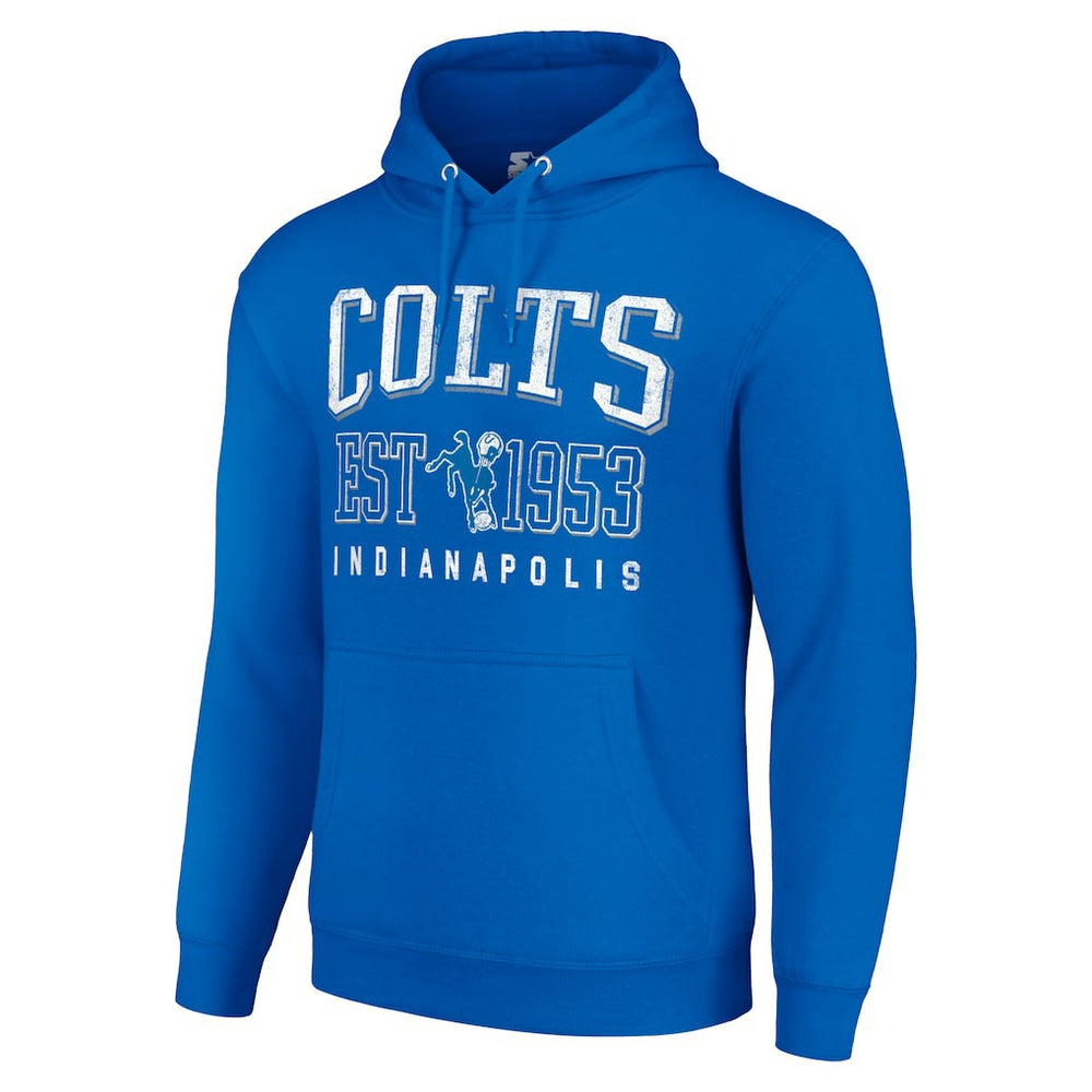 Indianapolis Colts Starter Unisex Throwback Logo Pullover Hoodie - Royal outlet