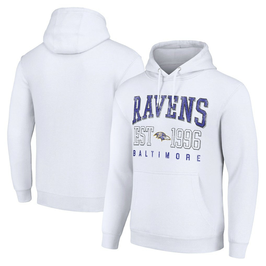 Baltimore Ravens Starter Unisex Throwback Logo Pullover Hoodie - White online