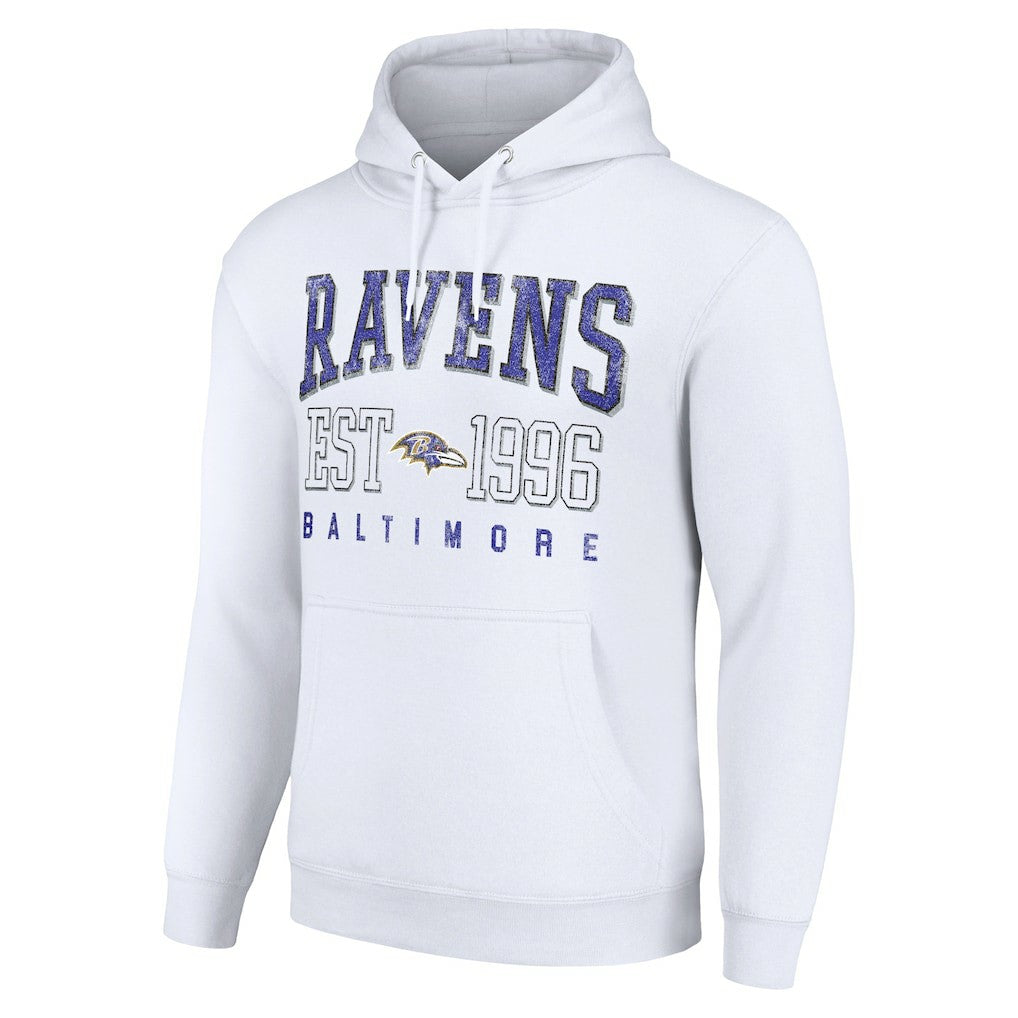 Baltimore Ravens Starter Unisex Throwback Logo Pullover Hoodie - White online