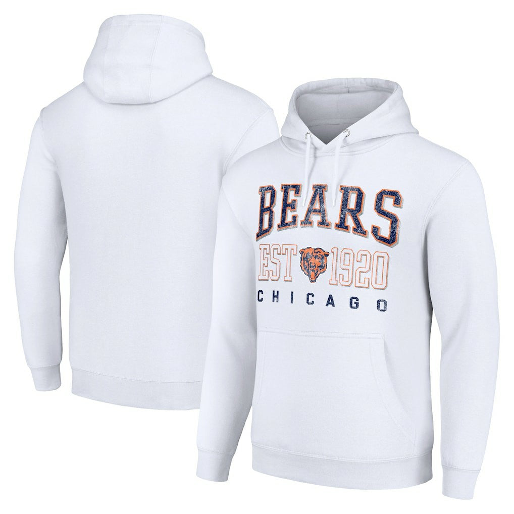 Chicago Bears Starter Unisex Throwback Logo Pullover Hoodie - White discount