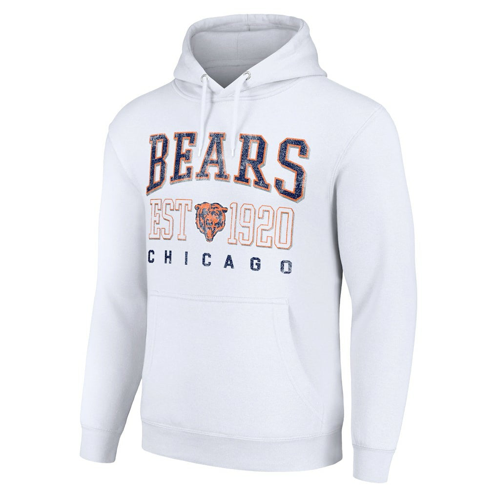 Chicago Bears Starter Unisex Throwback Logo Pullover Hoodie - White discount