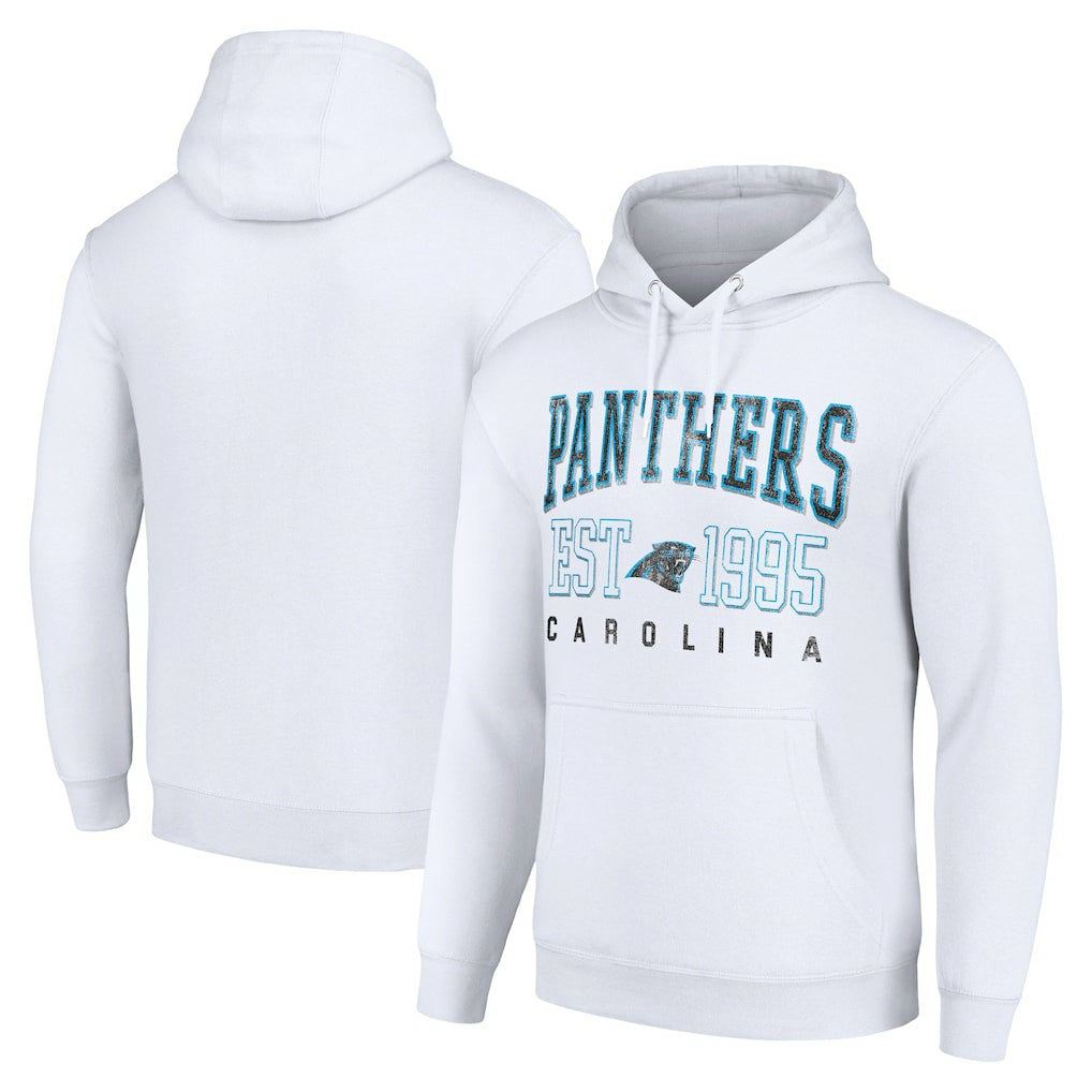 Carolina Panthers Starter Unisex Throwback Logo Pullover Hoodie - White on sale