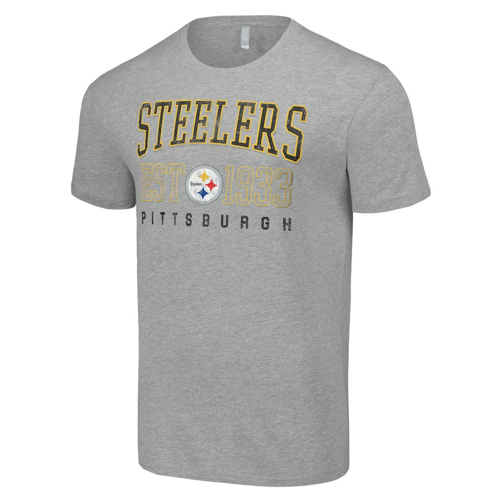 Pittsburgh Steelers Starter Throwback Logo T-Shirt - Heather Gray discount