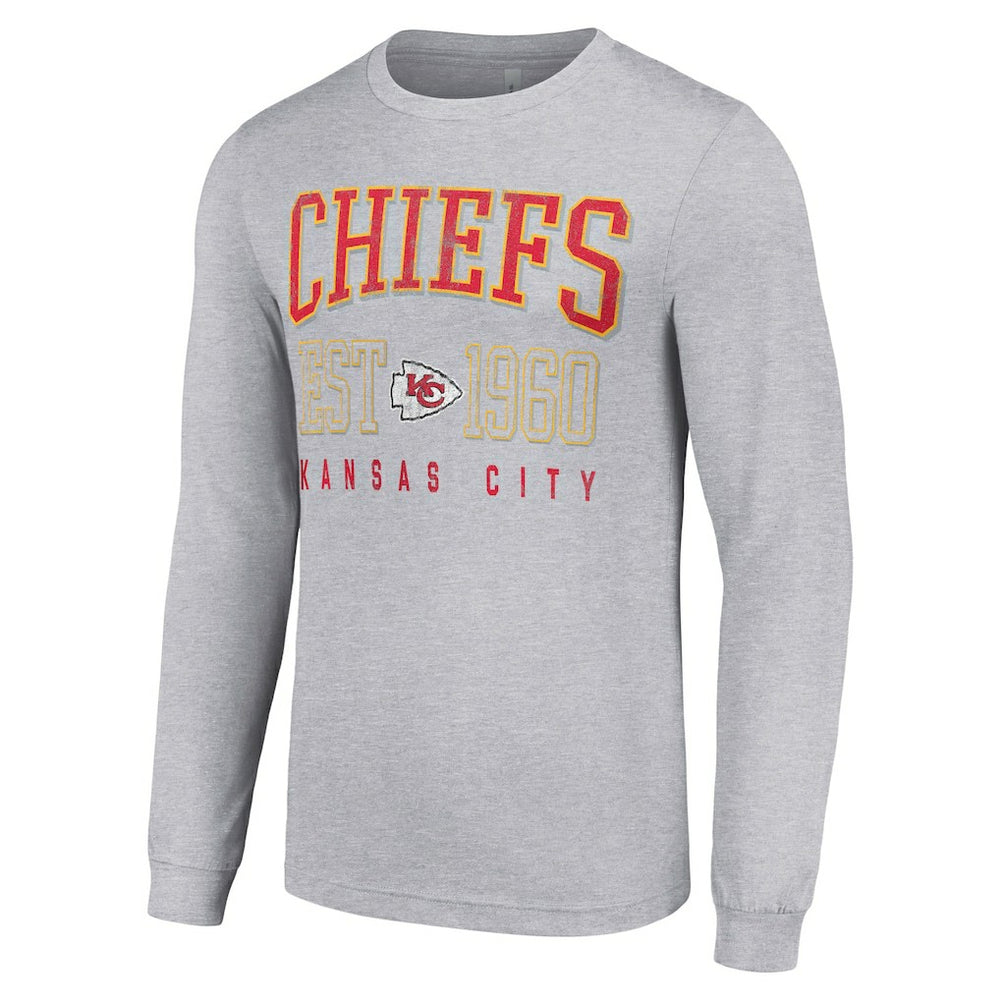 Kansas City Chiefs Starter Throwback Logo Long Sleeve T-Shirt - Heather Gray sale