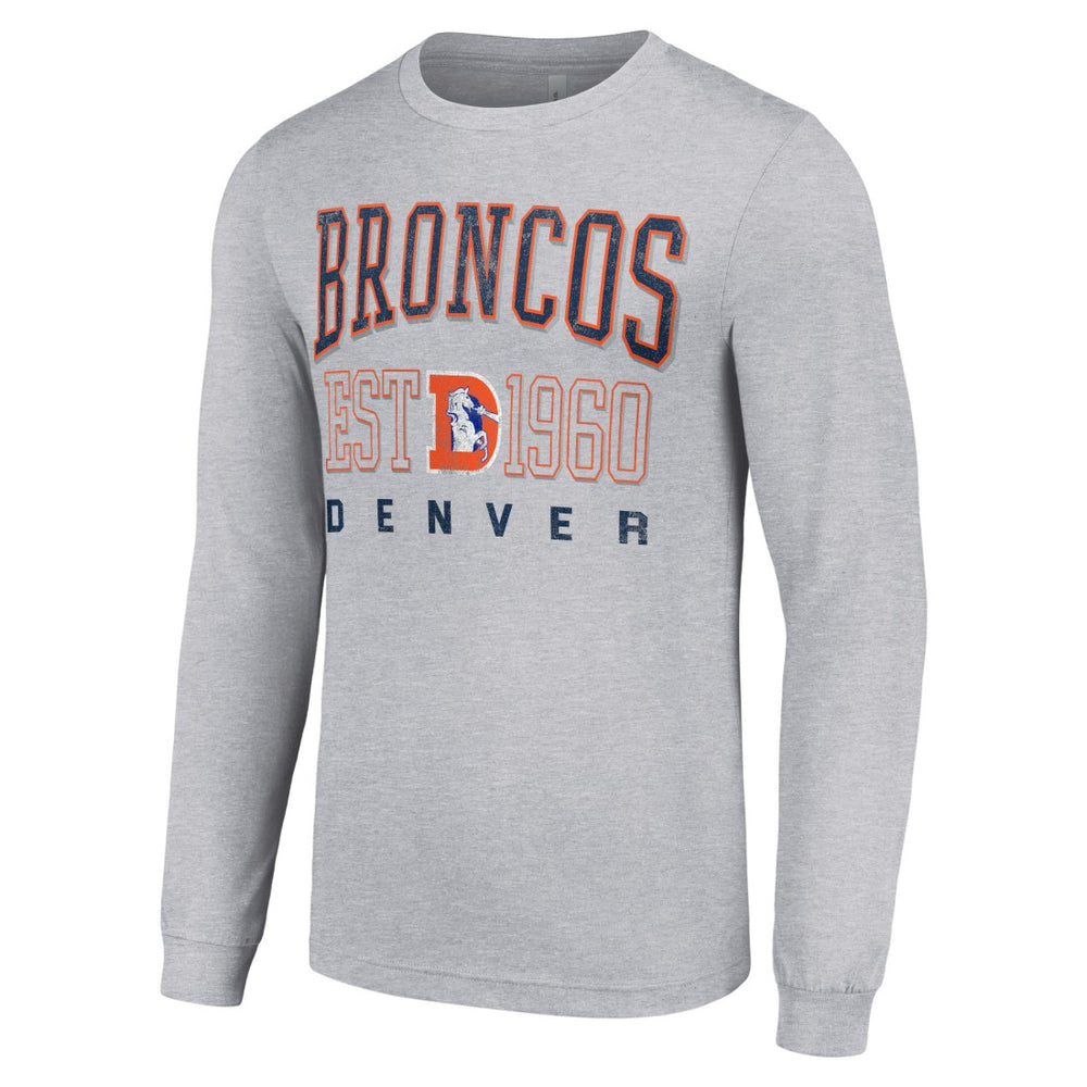 Denver Broncos Starter Throwback Logo Long Sleeve T-Shirt - Heather Gray outlet