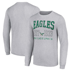 Philadelphia Eagles Starter Throwback Logo Long Sleeve T-Shirt - Heather Gray cheap