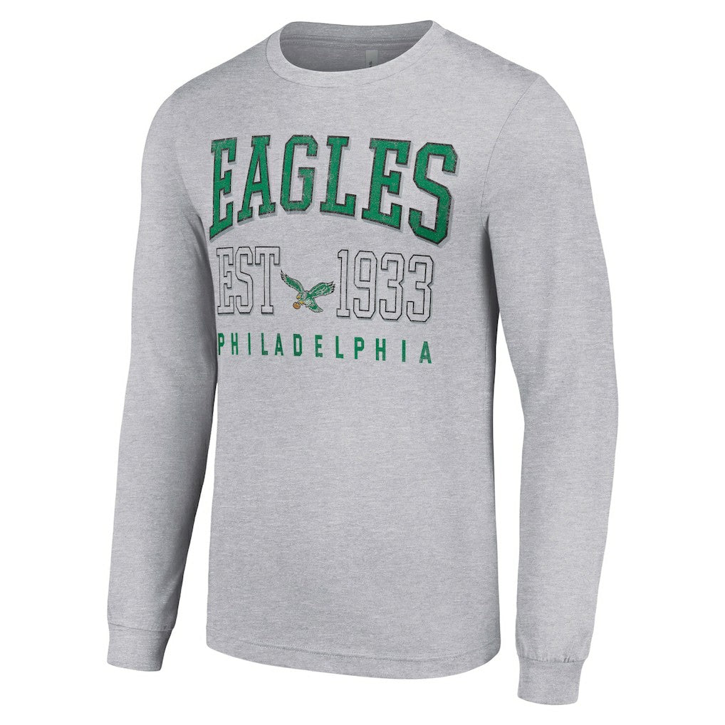 Philadelphia Eagles Starter Throwback Logo Long Sleeve T-Shirt - Heather Gray cheap