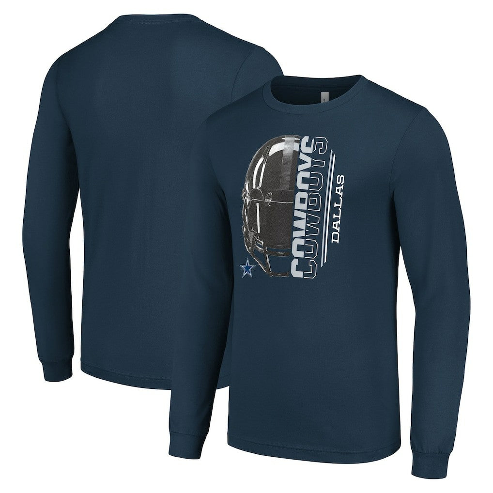Dallas Cowboys Starter Half Helmet Logo Long Sleeve T-Shirt - Navy online