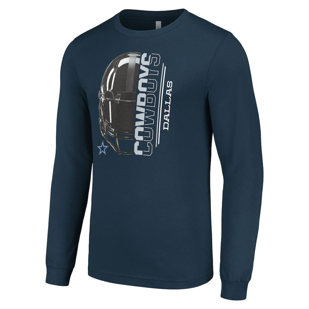 Dallas Cowboys Starter Half Helmet Logo Long Sleeve T-Shirt - Navy online