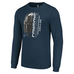 Dallas Cowboys Starter Half Helmet Logo Long Sleeve T-Shirt - Navy online