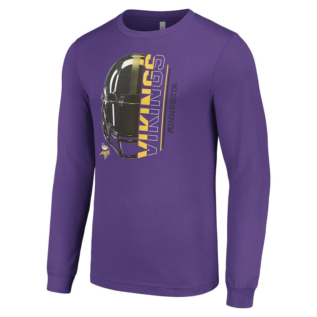 Minnesota Vikings Starter Half Helmet Logo Long Sleeve T-Shirt - Purple outlet