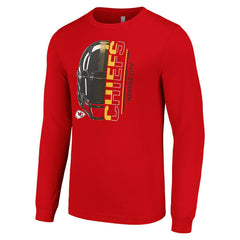 Kansas City Chiefs Starter Half Helmet Logo Long Sleeve T-Shirt - Red cheap