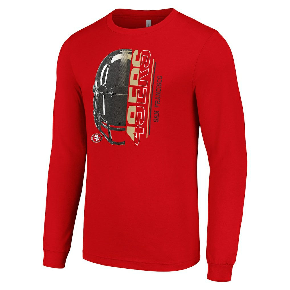 San Francisco 49ers Starter Half Helmet Logo Long Sleeve T-Shirt - Scarlet sale