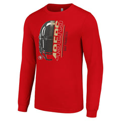 San Francisco 49ers Starter Half Helmet Logo Long Sleeve T-Shirt - Scarlet sale
