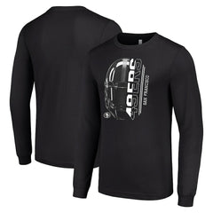 San Francisco 49ers Starter Half Helmet Logo Long Sleeve T-Shirt - Black cheap