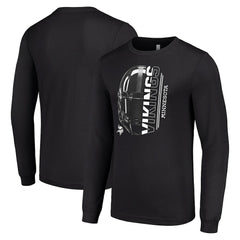 Minnesota Vikings Starter Half Helmet Logo Long Sleeve T-Shirt - Black cheap