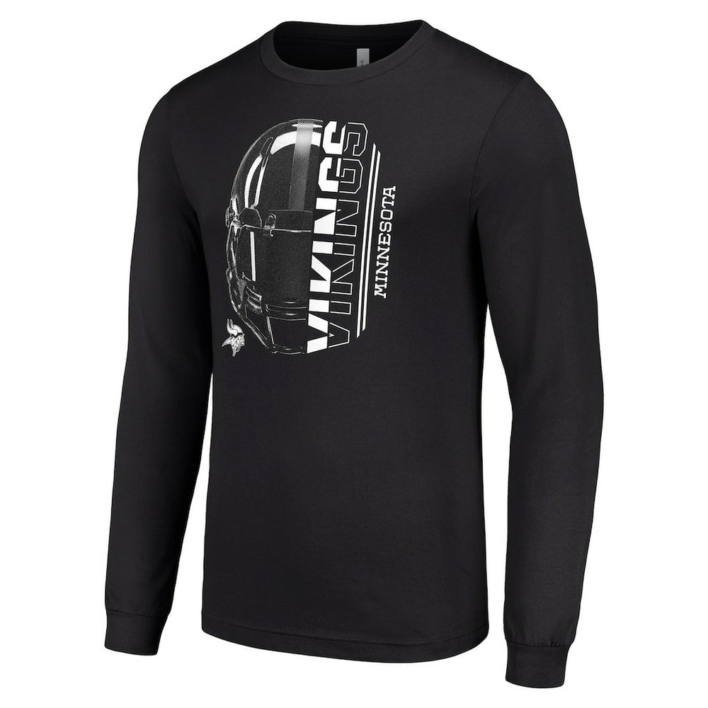 Minnesota Vikings Starter Half Helmet Logo Long Sleeve T-Shirt - Black cheap