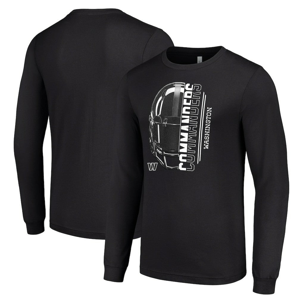 Washington Commanders Starter Half Helmet Logo Long Sleeve T-Shirt - Black discount