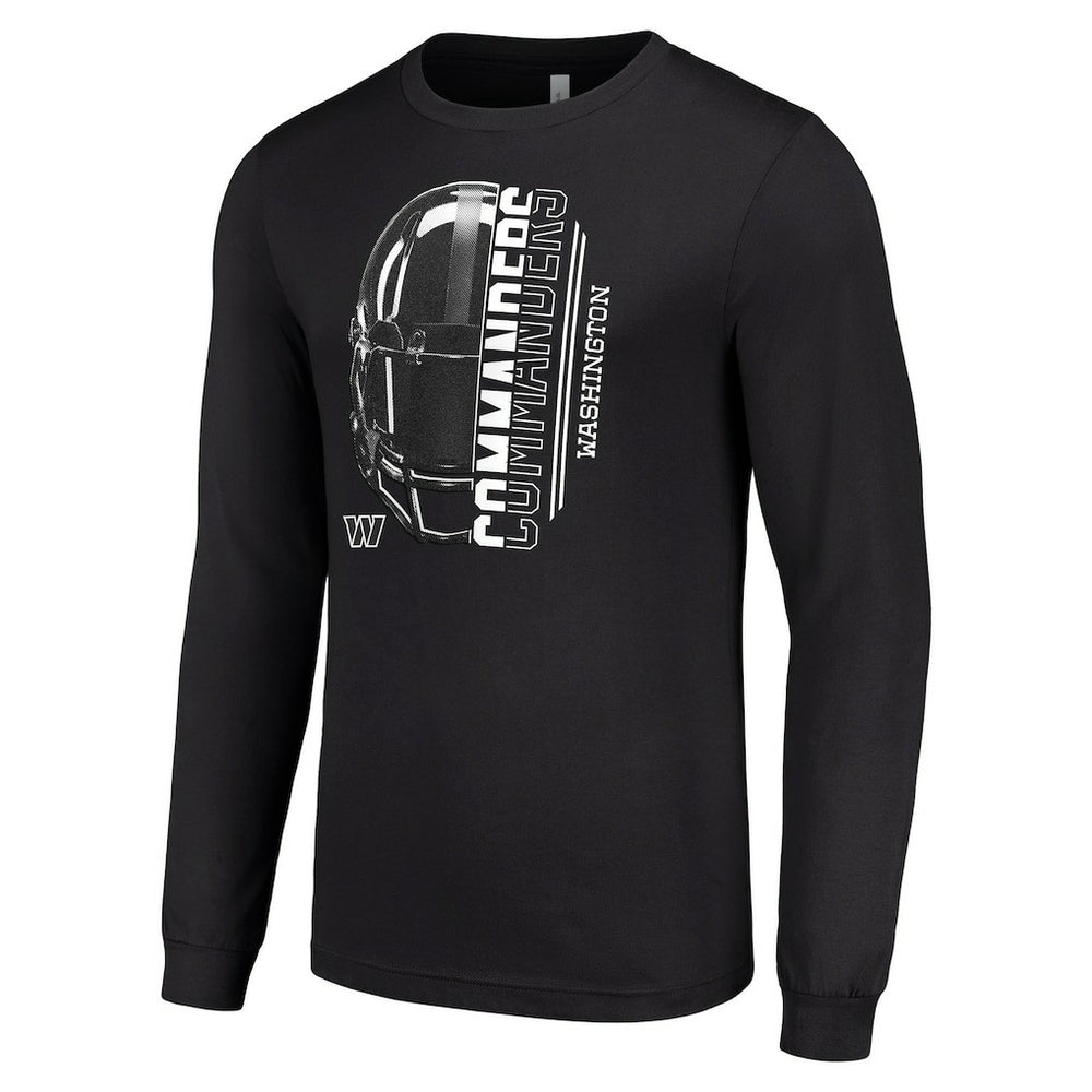Washington Commanders Starter Half Helmet Logo Long Sleeve T-Shirt - Black discount