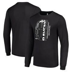 Baltimore Ravens Starter Half Helmet Logo Long Sleeve T-Shirt - Black discount